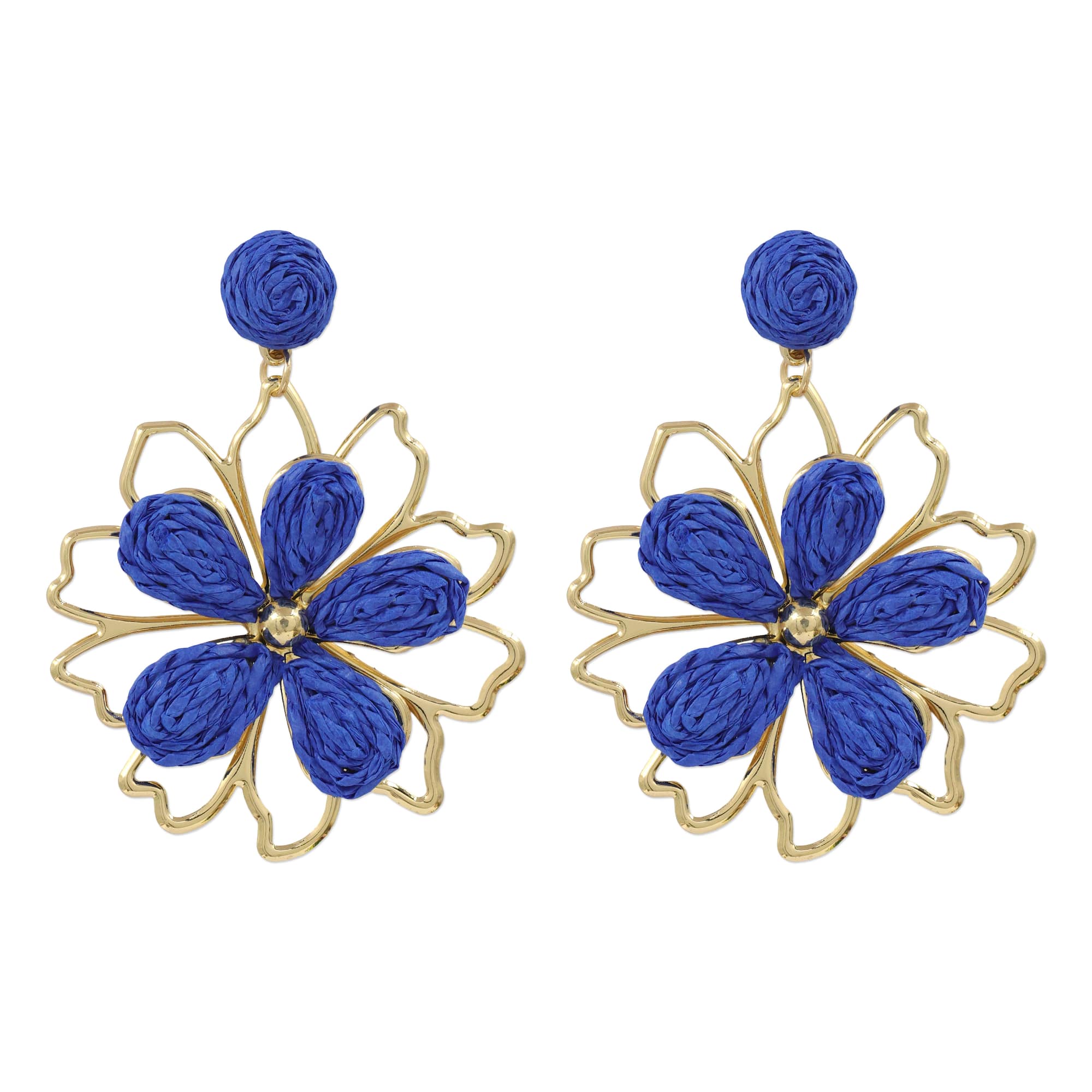 Raffia Flower Earrings by Make Market